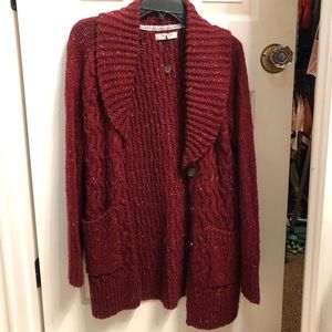 Anthropologie Red Sweater
